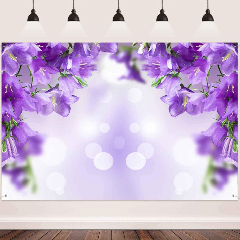 FHZON 10x7ft Purple Flower Photography Backdrop Bokeh Blur Background Themed Party YouTube Backdrop Photo Booth Studio Props FH1393 - Image 2